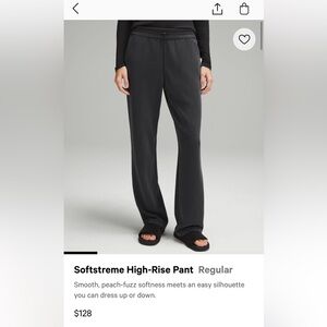Lululemon softstreme pant size 6 black (grey black) worn twice great condition